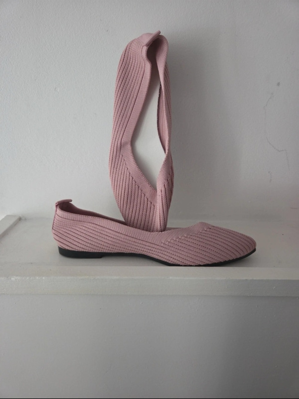 Women’s Pink Knit Ballet Flats